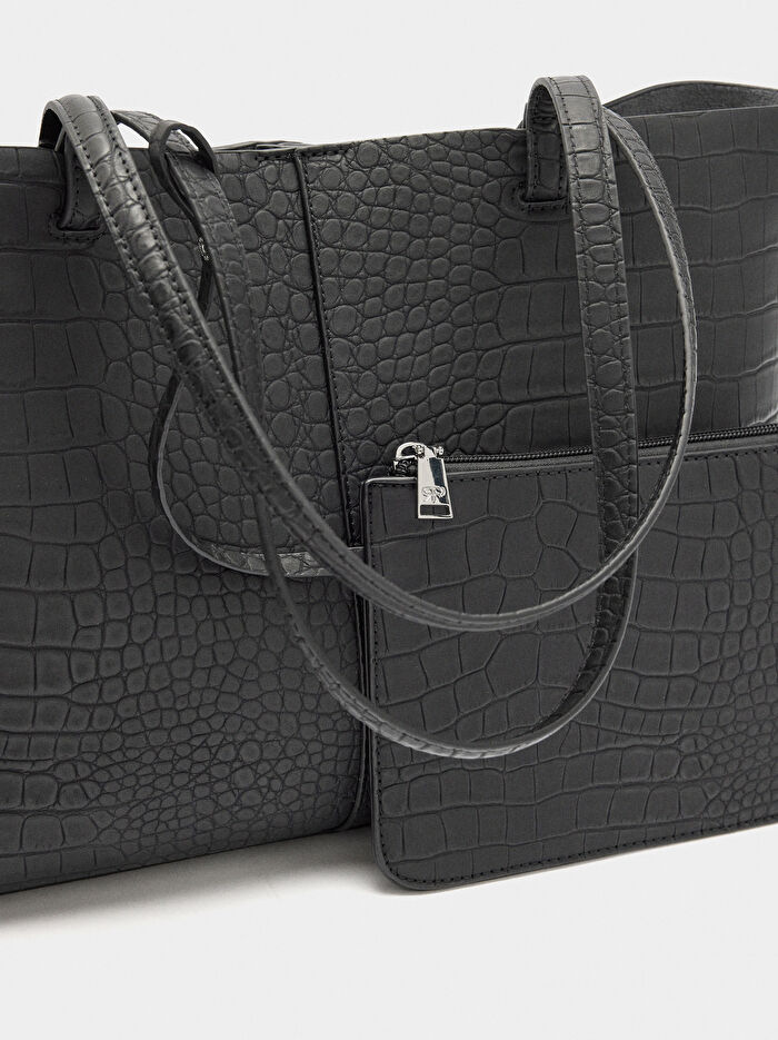 Hayvan Desenli Shopper Çanta