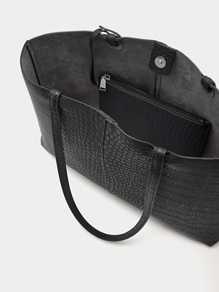 Hayvan Desenli Shopper Çanta