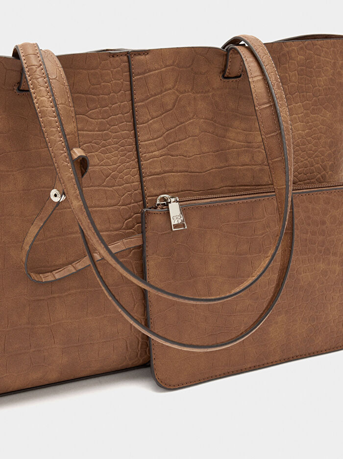 Hayvan Desenli Shopper Çanta