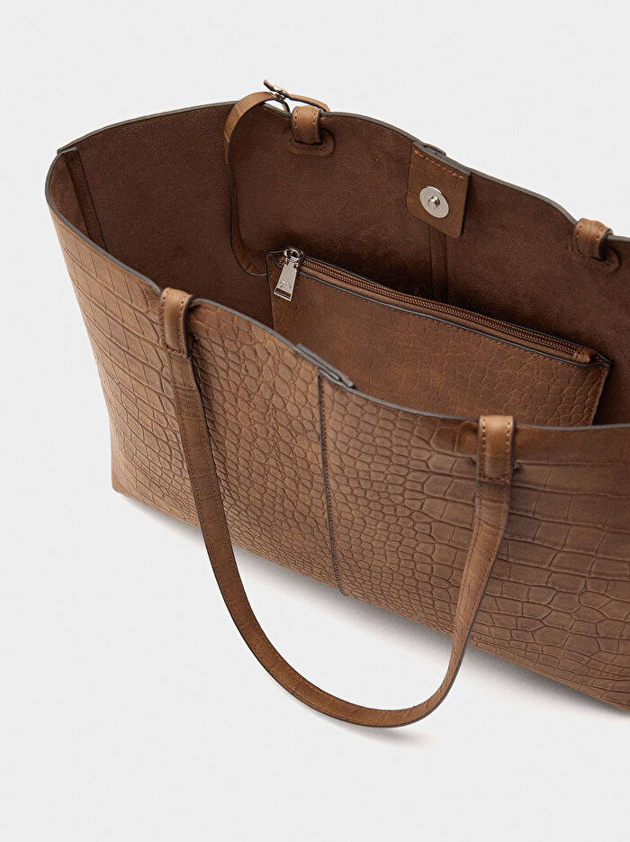 Hayvan Desenli Shopper Çanta