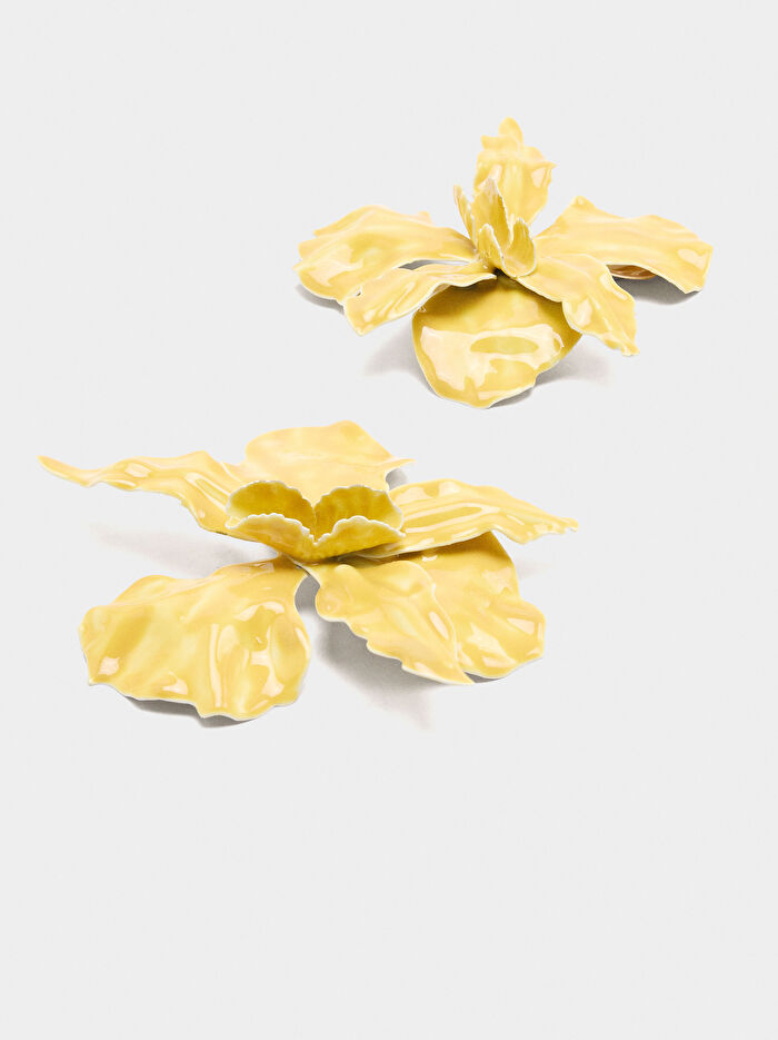 Mine Kaplı Maxi Çiçek Küpe