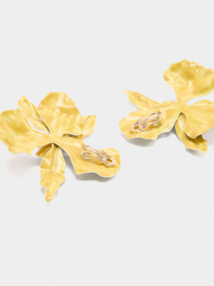 Mine Kaplı Maxi Çiçek Küpe