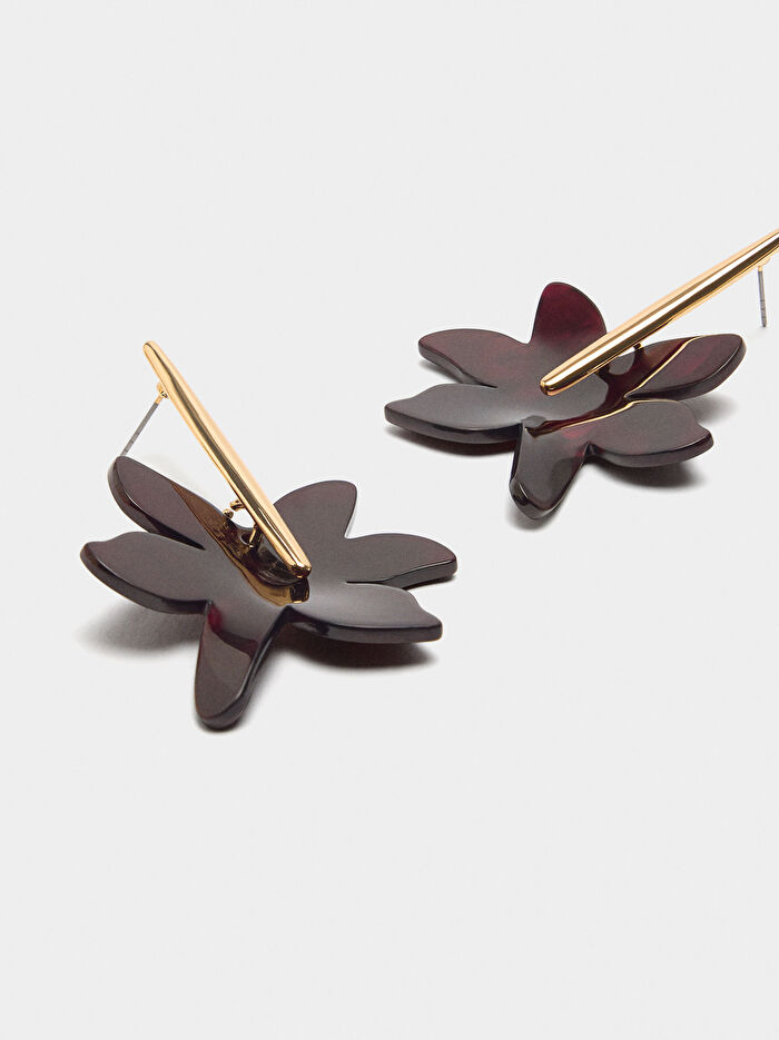 Taş Efektli Uzun Küpe