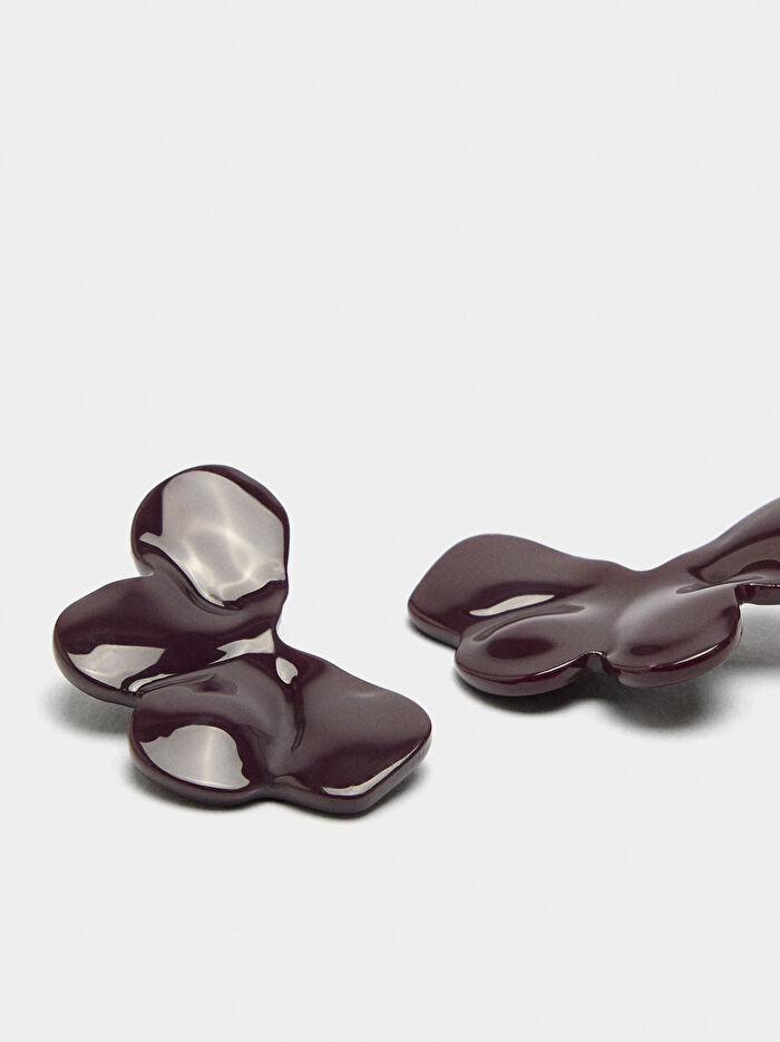 Mineli Çiçek Küpe