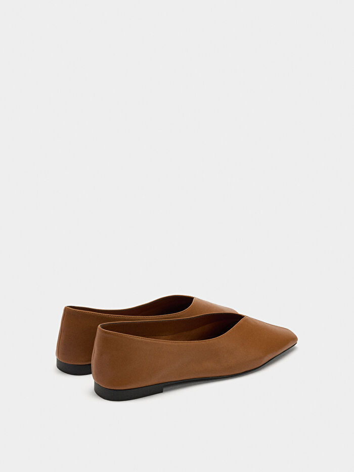 Üst Dikişli Deri Babet