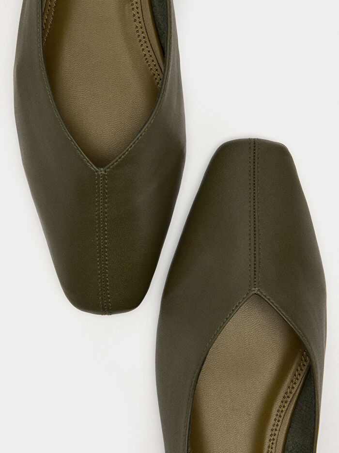 Üst Dikişli Deri Babet