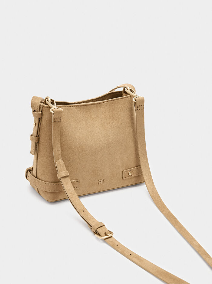 Tokalı Deri Efektli Bucket Çanta