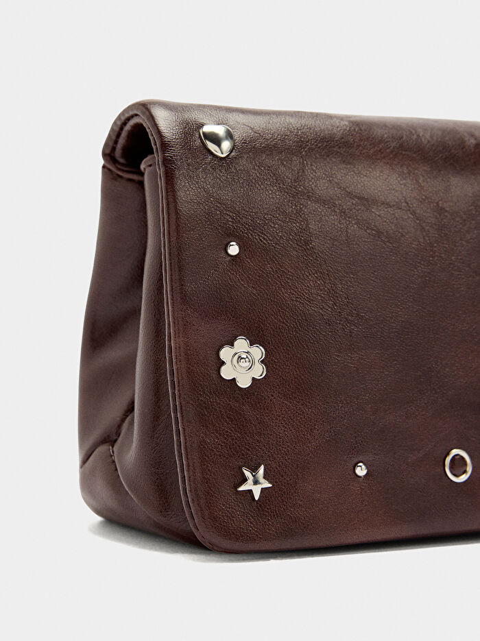 Kapaklı ve Metalik Detaylı Omuz Çantası