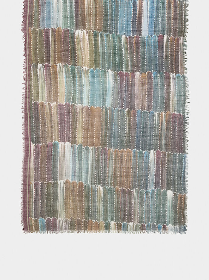 Desenli Şal %100 Yün