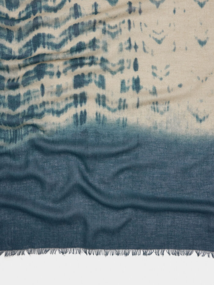 Yün ve Pamuklu Desenli Şal