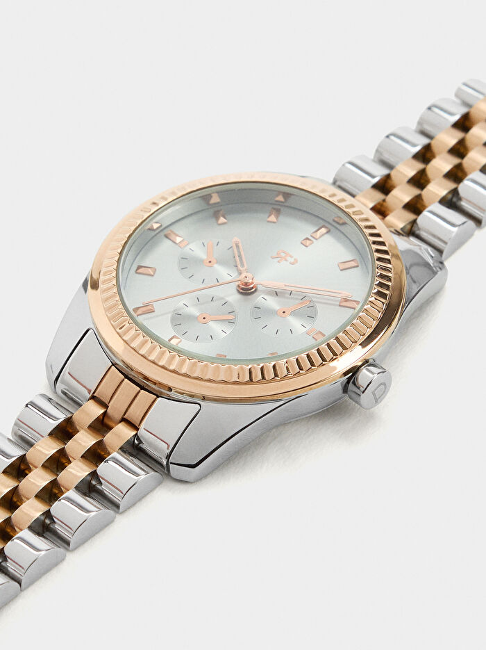 Çelik İki Renkli Saat