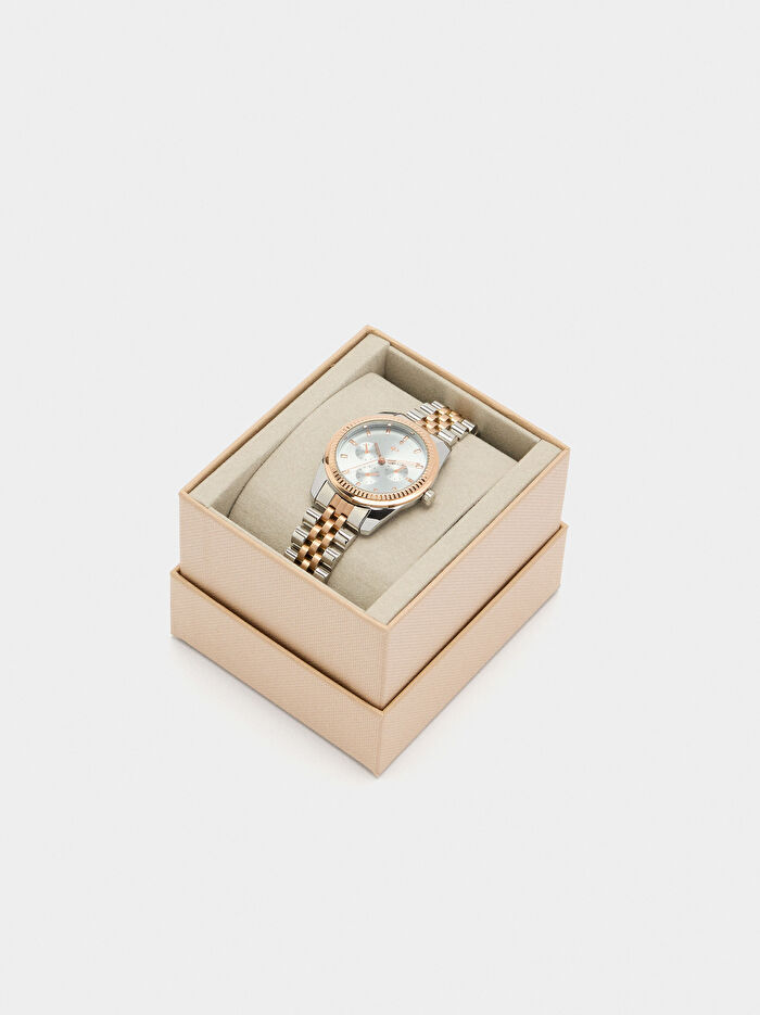 Çelik İki Renkli Saat