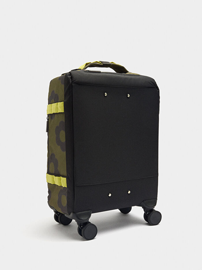 Çiçek Desenli Teknik Kumaş Seyahat Valizi