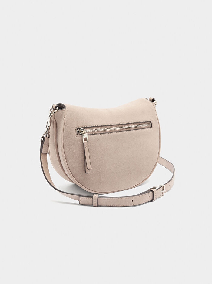 Kapaklı Deri Efektli Çapraz Çanta