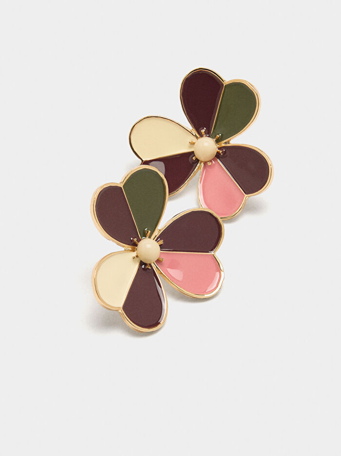 Mineli Çiçek Küpe