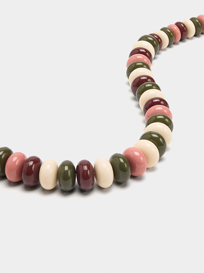 Çok Renkli Boncuklu Kısa Kolye