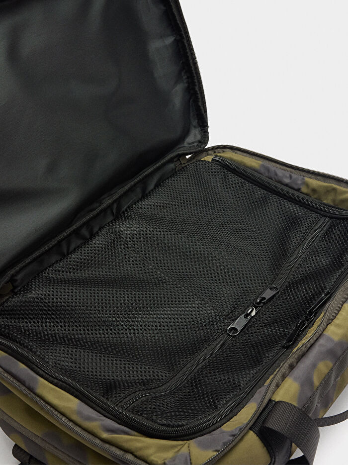 Çiçek Desenli Teknik Kumaş Kabin Sırt Çantası