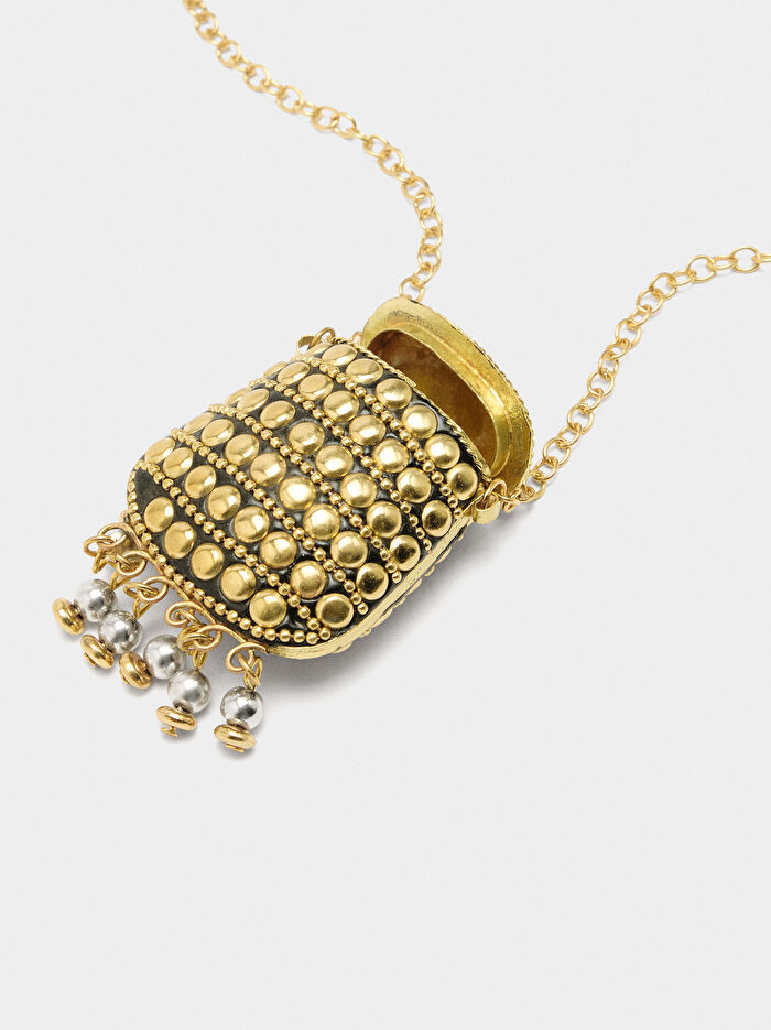 İki Renkli Uzun Kolye