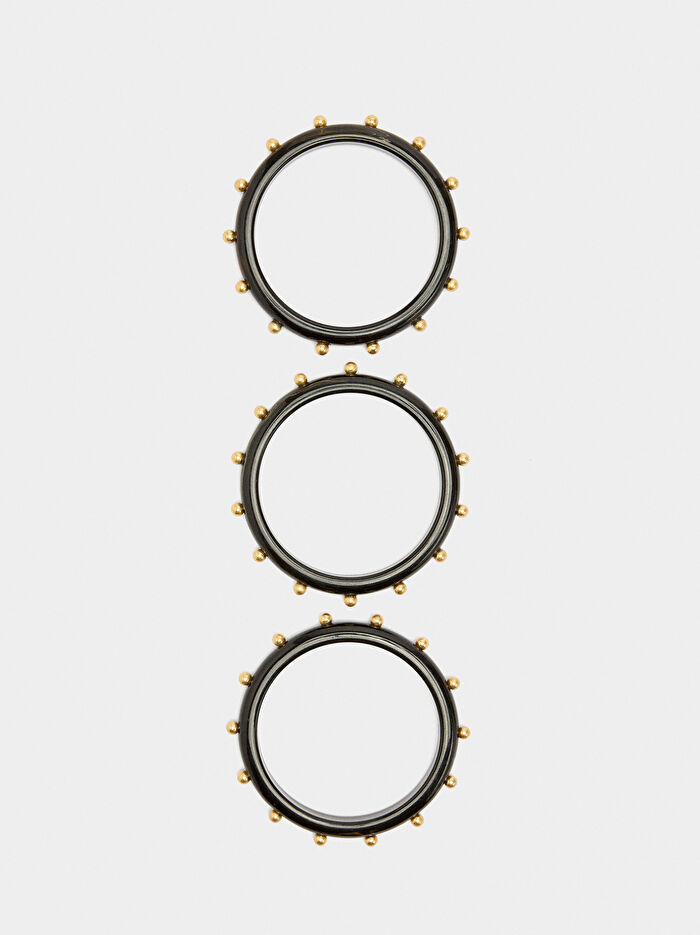 Boncuklu Taş Efektli Bileklik Seti