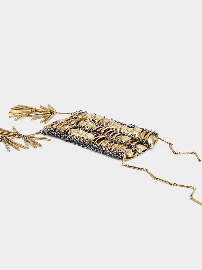 İki Renkli Uzun Kolye