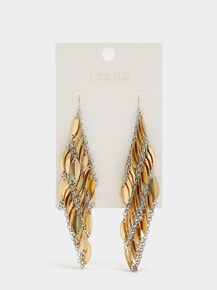 Maxi Uzun Çok Yapraklı Küpe