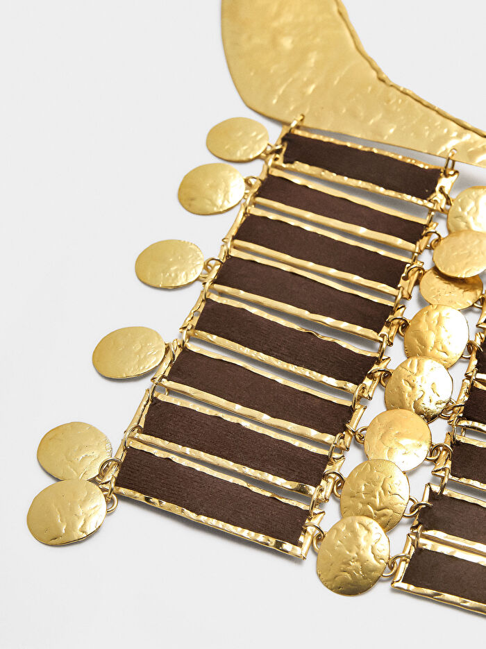 Yatay Çubuklu Maxi Kolye