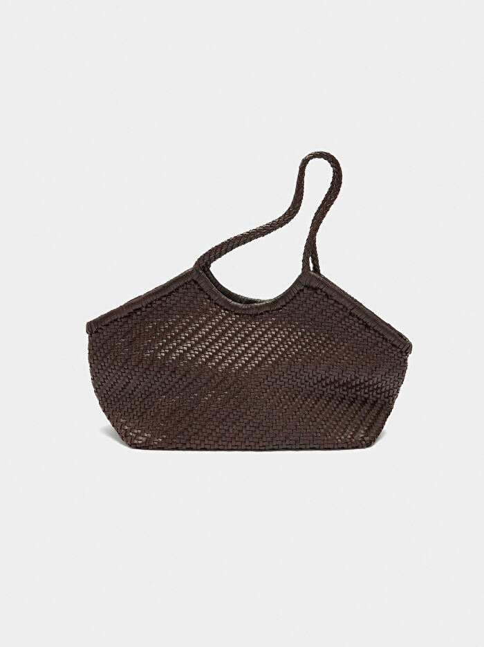 Örgülü Deri Shopper Çanta