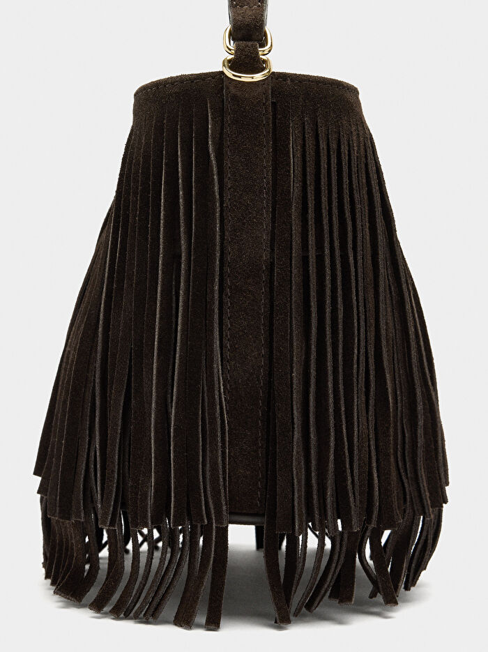 Püsküllü Deri Omuz Çantası