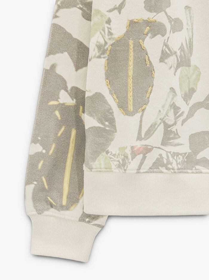 %100 Pamuklu Desenli Sweatshirt