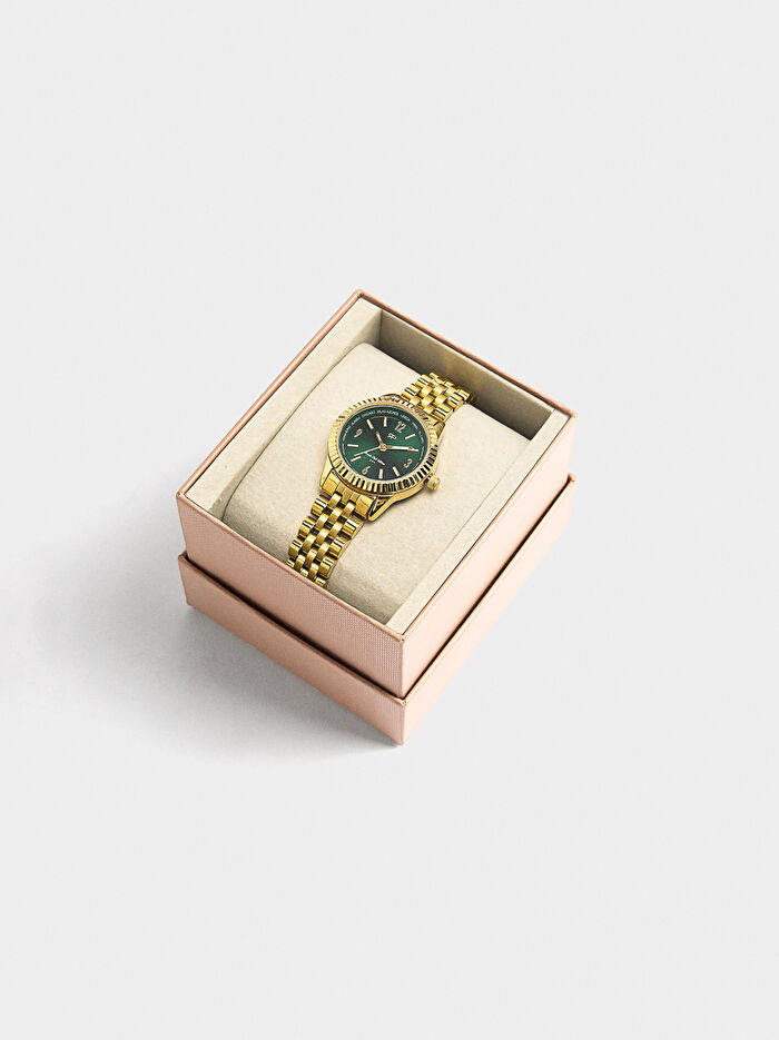 Paslanmaz Çelik Kordonlu Yuvarlak Saat