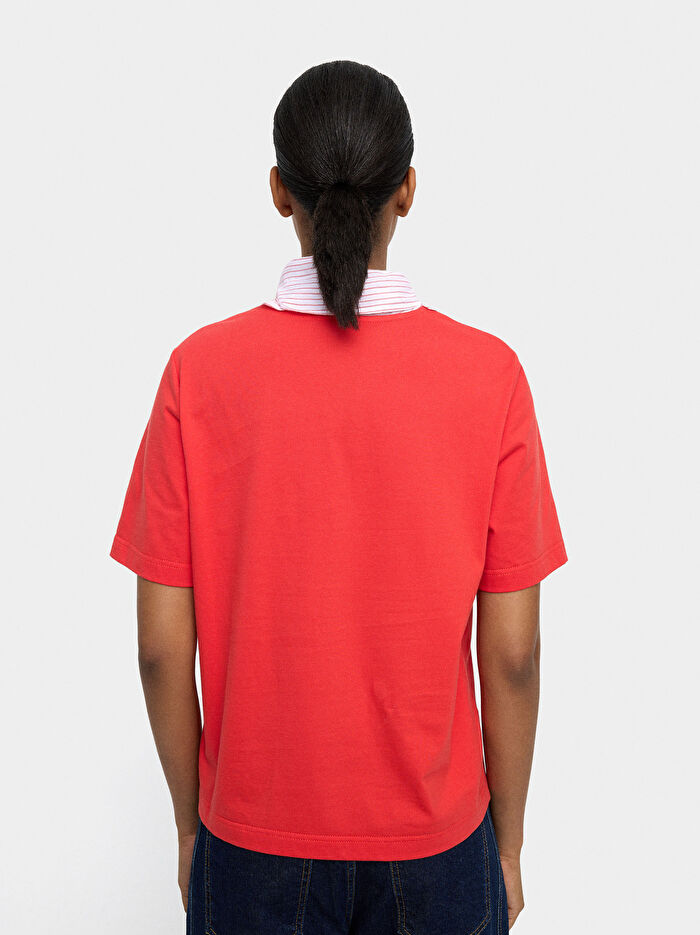 Fularlı Pamuklu T-Shirt