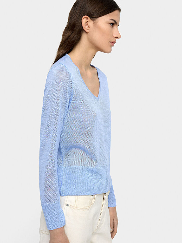 Yarı Şeffaf Örme Kazak