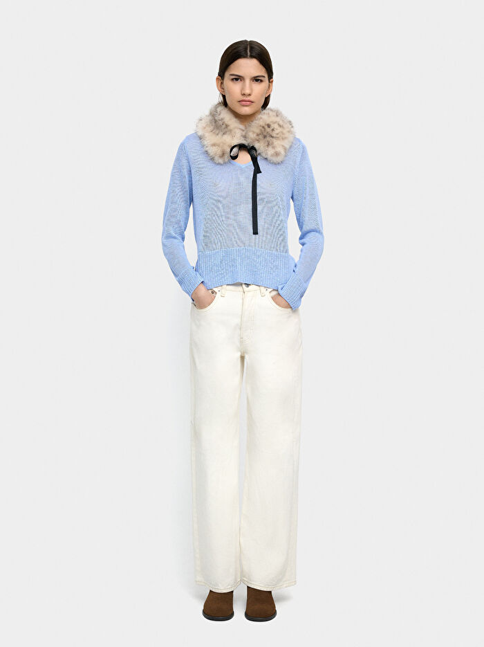 Yarı Şeffaf Örme Kazak