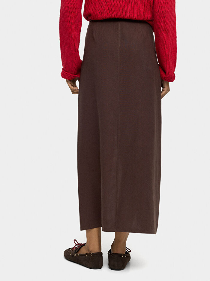 Uzun Keten Karışımlı Etek