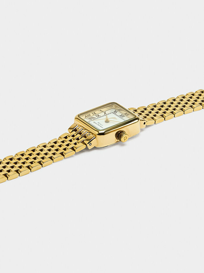 Paslanmaz Çelik Kordonlu Kare Saat