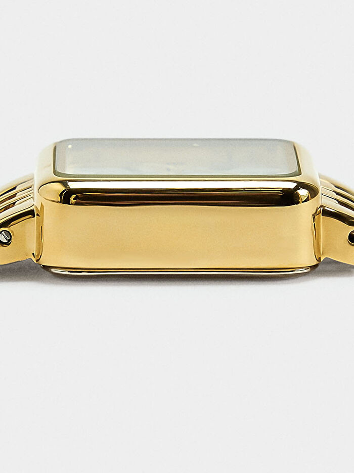 Paslanmaz Çelik Kordonlu Kare Saat