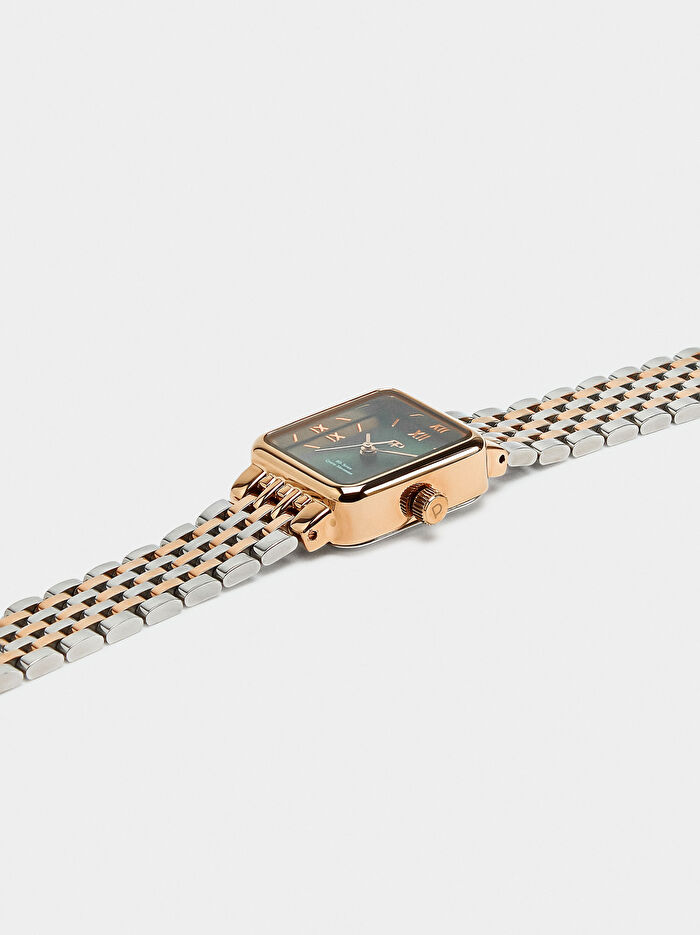 Paslanmaz Çelik Kordonlu Kare Saat