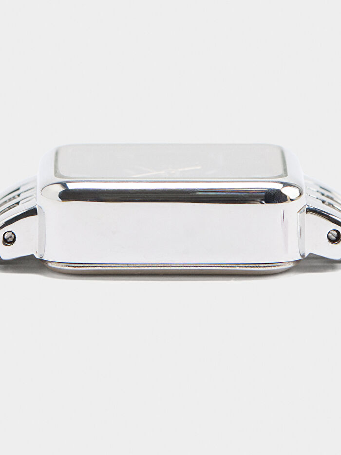 Paslanmaz Çelik Kordonlu Kare Saat