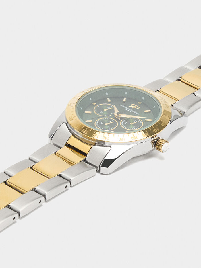 Paslanmaz Çelik Kayışlı Yuvarlak Saat