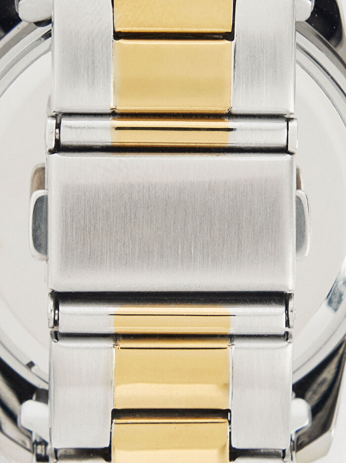 Paslanmaz Çelik Kayışlı Yuvarlak Saat