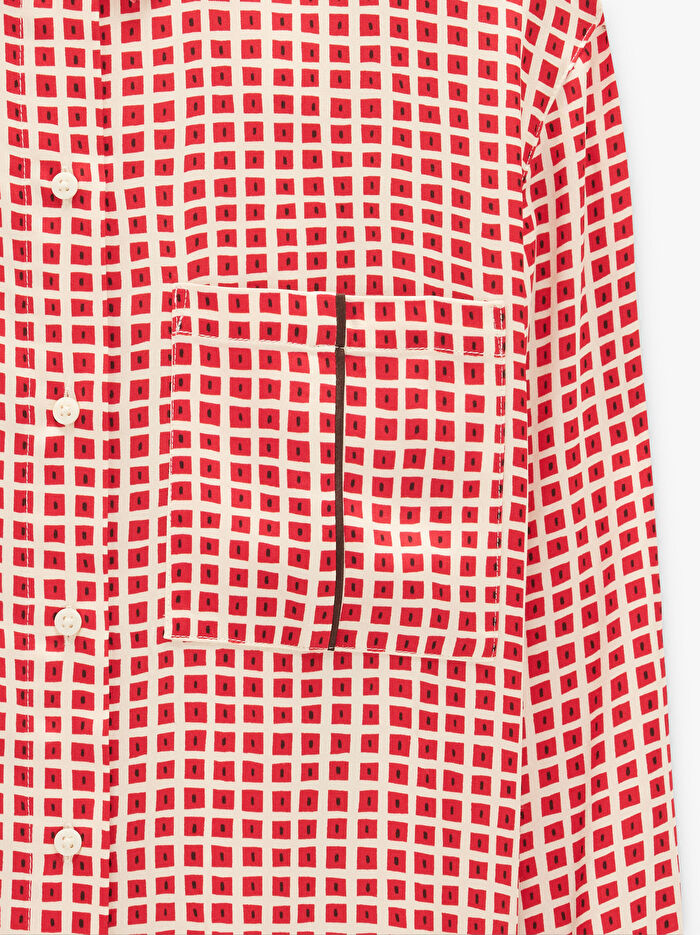 Kareli Dökümlü Gömlek