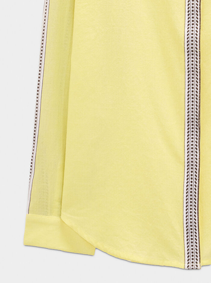 %100 Pamuklu Çizgili Detaylı Gömlek