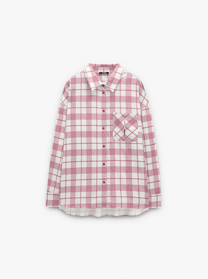 Kare Desenli Cepli Gömlek