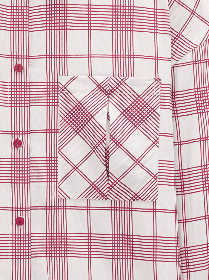 Kare Desenli Cepli Gömlek