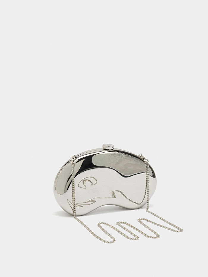 Metalik Party Clutch Çanta