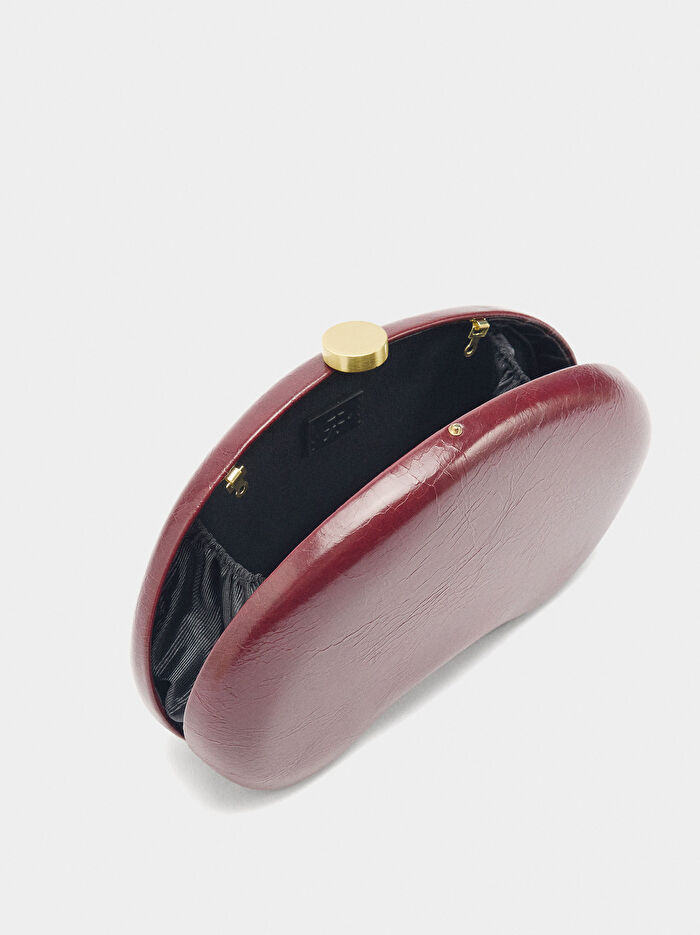 Oval Çatlak Parti Clutch Çanta