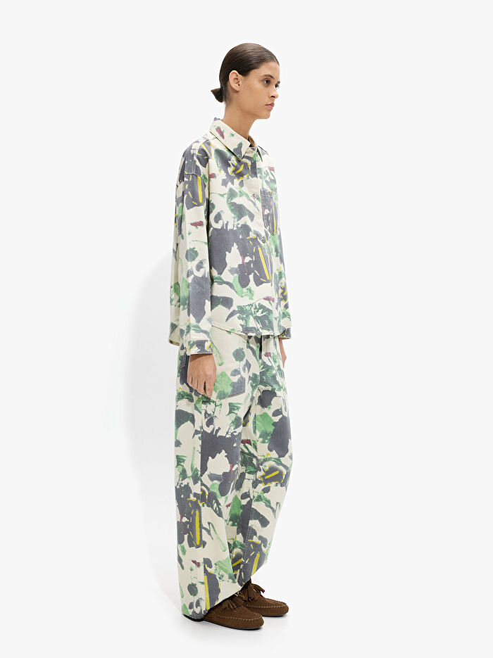 Desenli Denim Pantolon 100% Pamuk