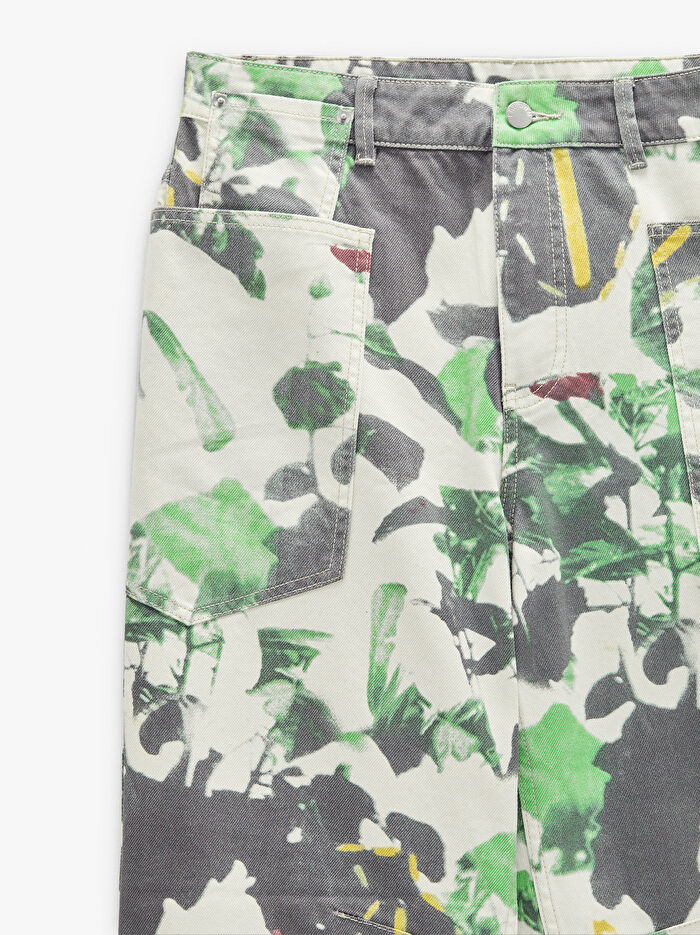 Desenli Denim Pantolon 100% Pamuk