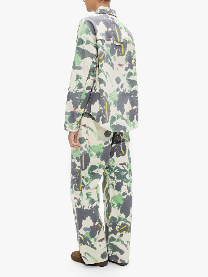 %100 Pamuklu Baskılı Kot Ceket