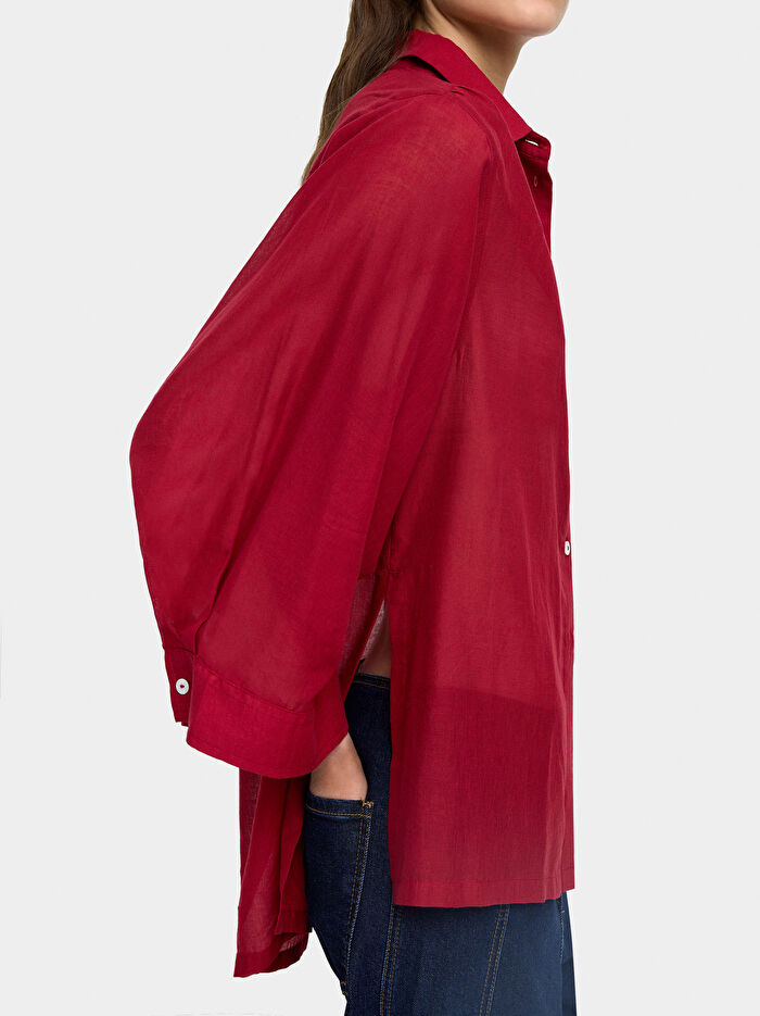 %100 Pamuklu Yarı Şeffaf Gömlek